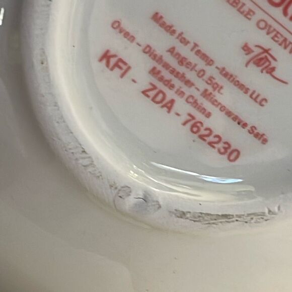 Temptations by Tara Peppermint Holly Angel Christmas Holiday bowl. - Picture 7 of 9